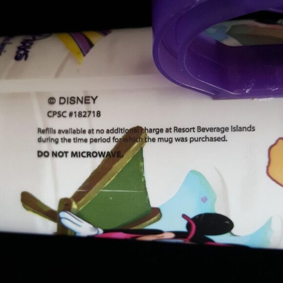 Disney Parks Minnie & Mickey Whirley Disney Parks 7" Refillable Purple Mug Cup - Picture 5 of 10